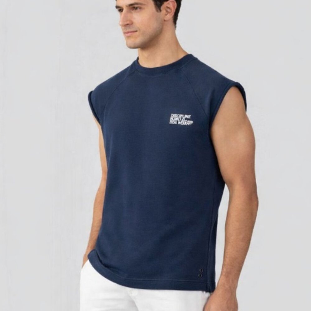 Ron Dorff Organic Cotton Sleeveless T-Shirt Small Print "Discipline"